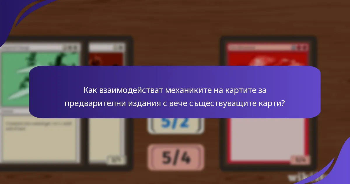 Как взаимодействат механиките на картите за предварителни издания с вече съществуващите карти?