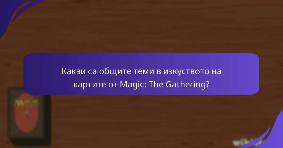 Какви са общите теми в изкуството на картите от Magic: The Gathering?