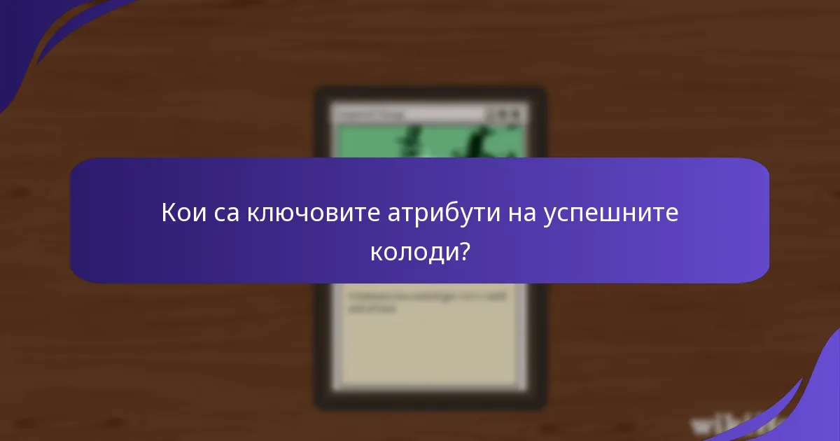 Кои са ключовите атрибути на успешните колоди?